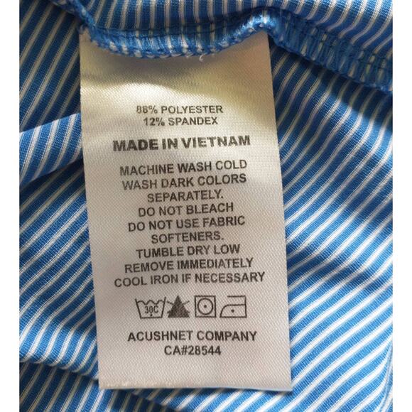 FootJoy Golf Polo. Men's Medium. Blue/White Stripe. - Picture 7 of 7